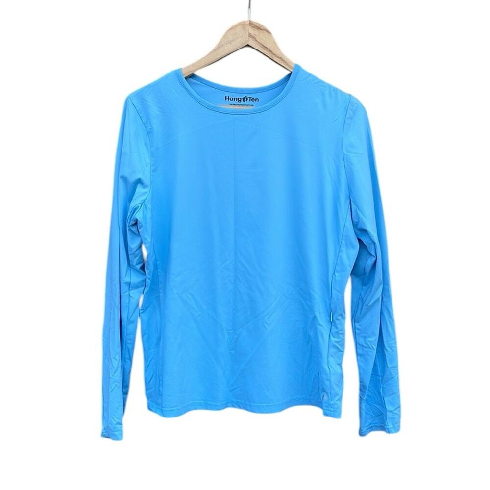 Hang Ten light blue rash guard shirt size womens large
